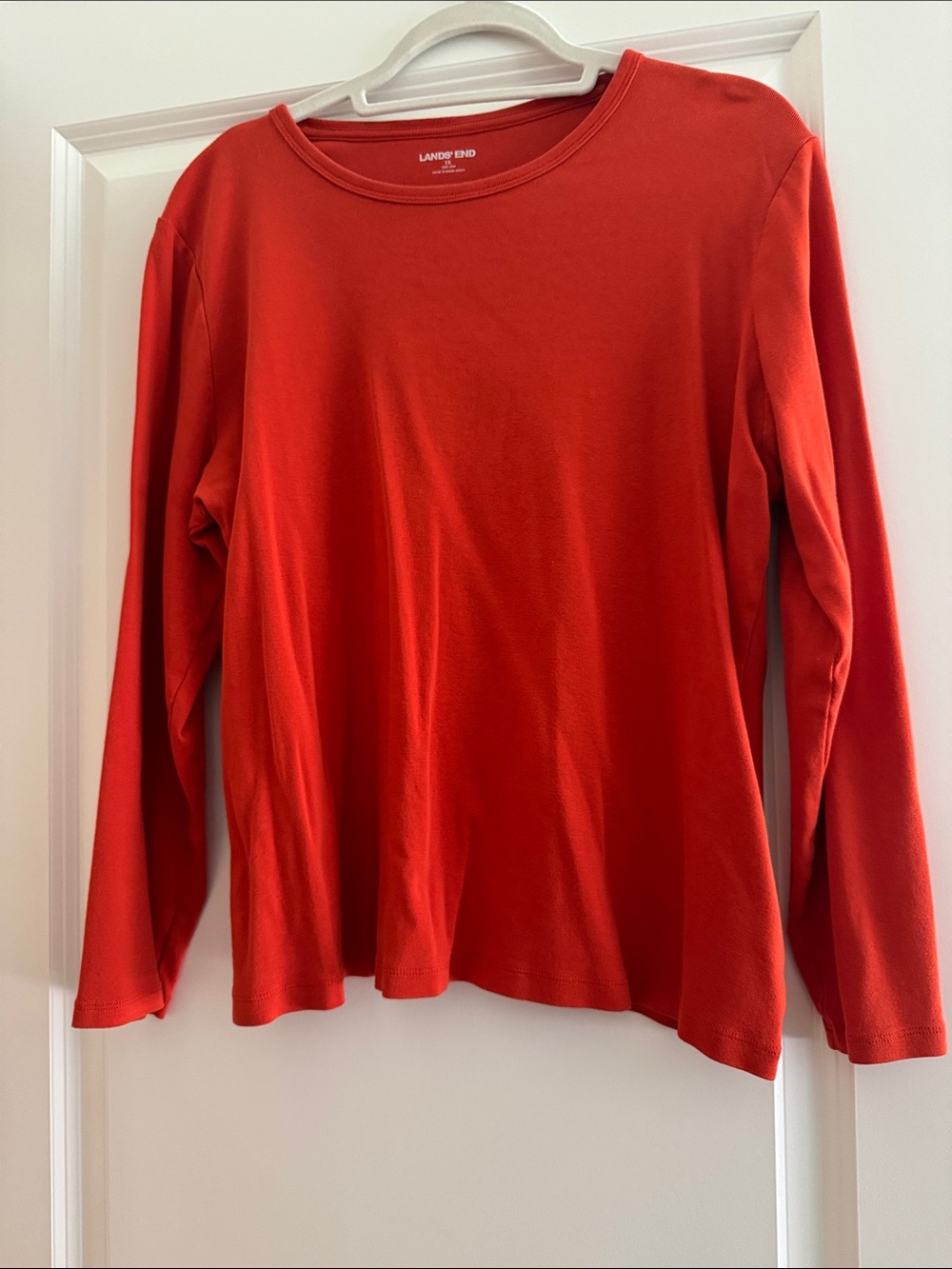Lands’ End Classic deep orange Long-Sleeve Women’s Top